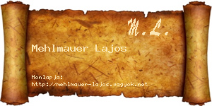 Mehlmauer Lajos névjegykártya